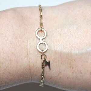 Sterling Silver Gold Tone Harry Potter Alex & Ani Adjustable Bracelet